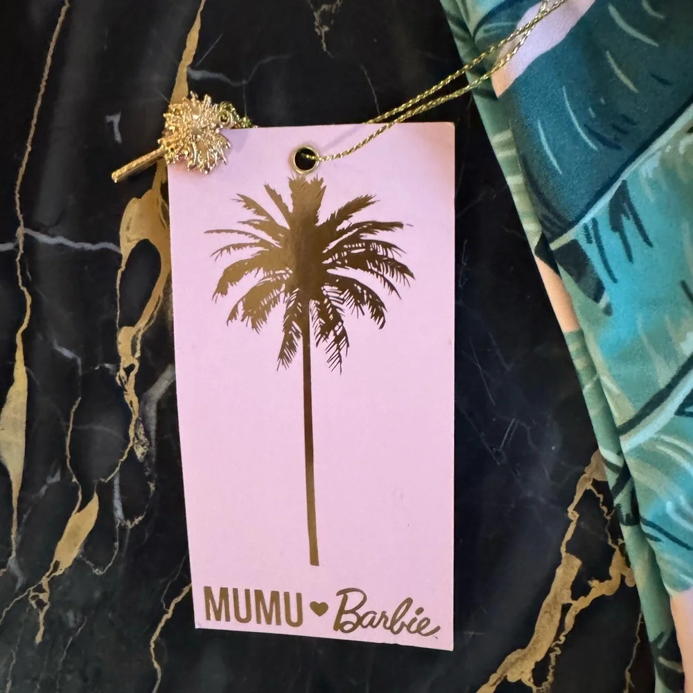 MUMU Barbie Tropical Leaf Print Bikini Bottom NWT 2018 Mattel Cheeky - Picture 5 of 9